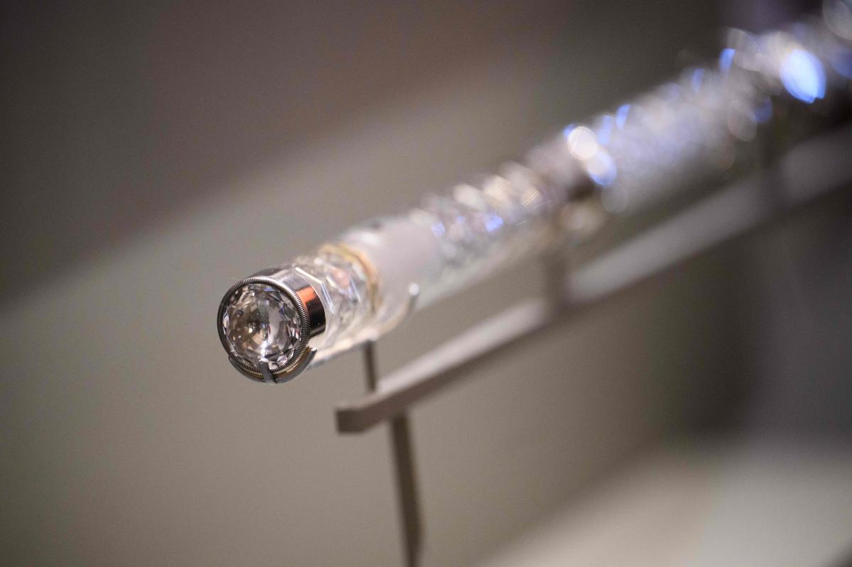 A crystal flute from 1813 made for former U.S. President James Madison by Claude Laurent of Paris