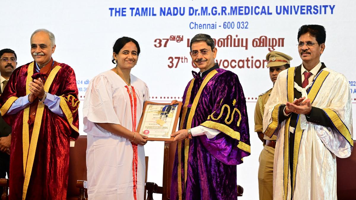 Governor Ravi confers degrees during 37th convocation of Tamil Nadu Dr. M.G.R. Medical University