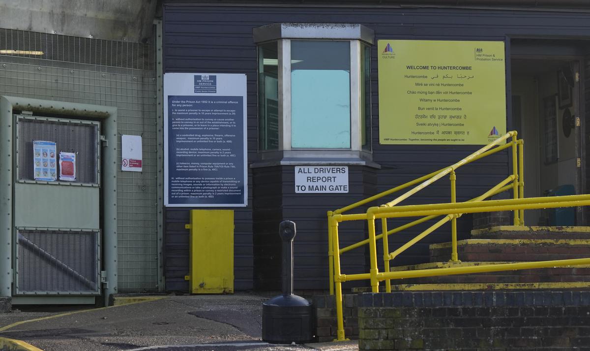 The main entrance to HMP Huntercombe prison near Henley on Thames, where Boris Becker served his sentence