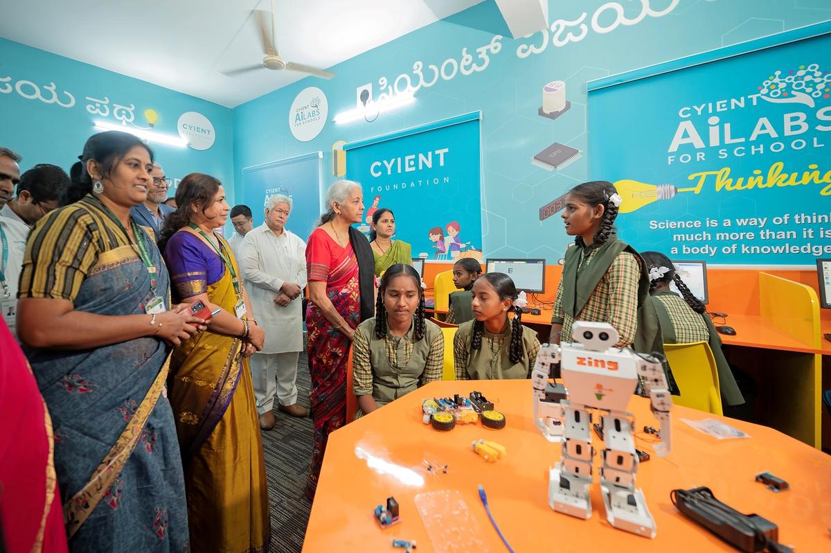 Nirmala Sitharaman launches 'VijAIpatha' labs in Hosapete govt. schools -  The Hindu