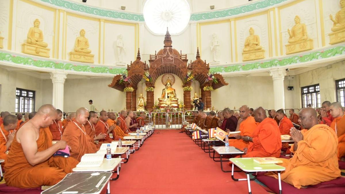 Tipitaka chanting by monks reverberates through Buddha Vihar in Kalaburagi