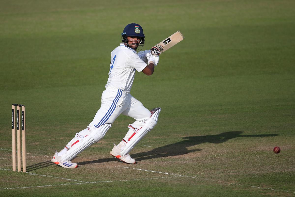 India-A’s Jurel in action against England Lions.
