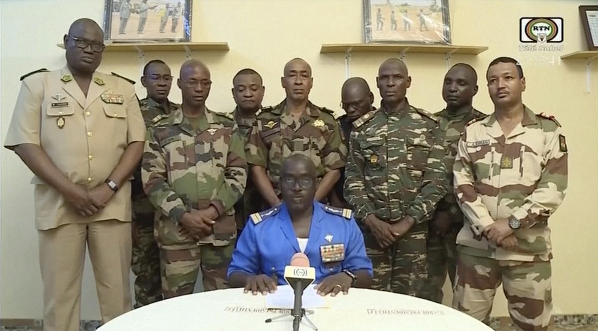 A file photo of Col. Maj. Amadou Abdramane (front center)
