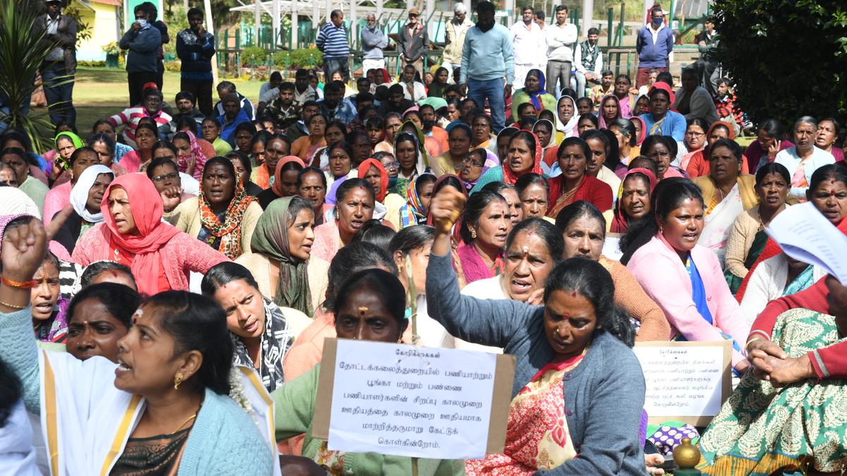 Horticulture department workers stage protests demanding benefits