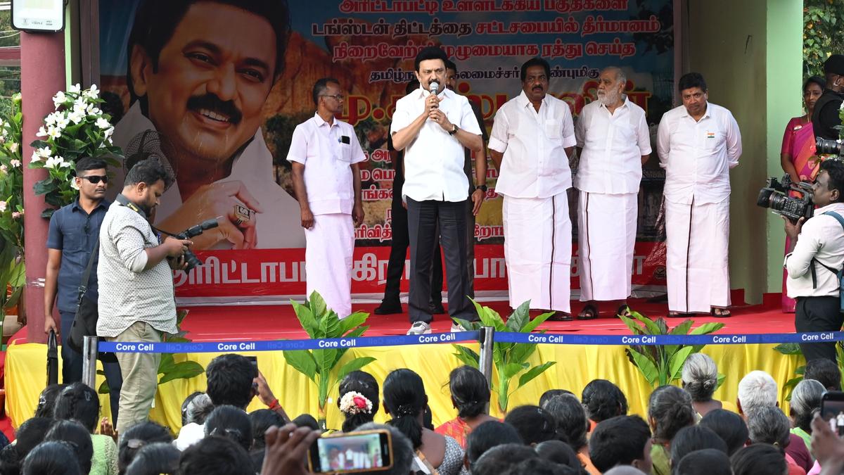 People’s protest forced Centre to annul tungsten mining contract, says Chief Minister Stalin