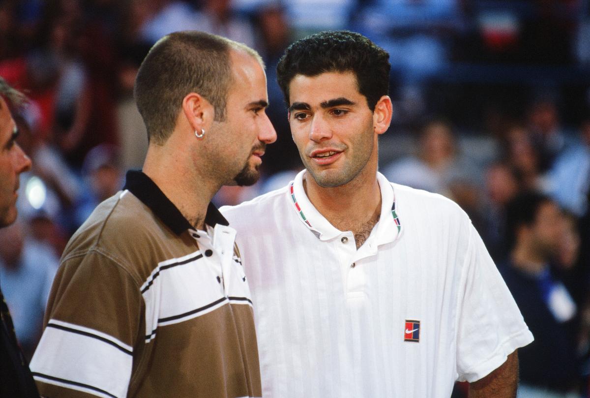 Lifted by competition: Andre Agassi is of the opinion that the current group of American men are beginning to push each other to improve, much like an earlier golden generation, headlined by Pete Sampras and himself, had. Lifted by competition: Andre Agassi is of the opinion that the current group of American men are beginning to push each other to improve, much like an earlier golden generation, headlined by Pete Sampras and himself, had.