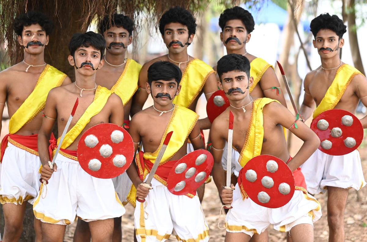 The Parichamuttukali team of Fathima Matha Higher Secondary School, Tirur, which won the first prize in high school category.