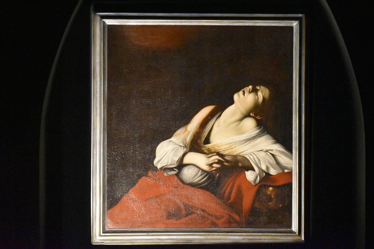 Mary Magdalene in Ecstasy by Caravaggio on display at KNMA Saket.