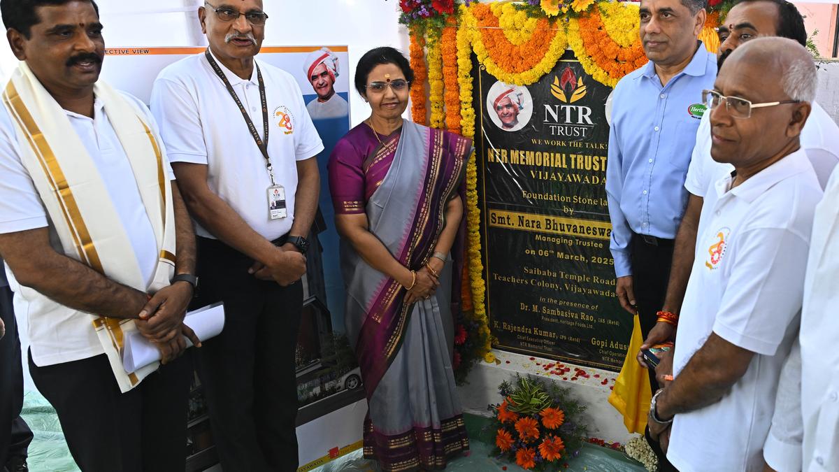 Bhuvaneswari lays foundation for NTR Memorial Trust building in Vijayawada