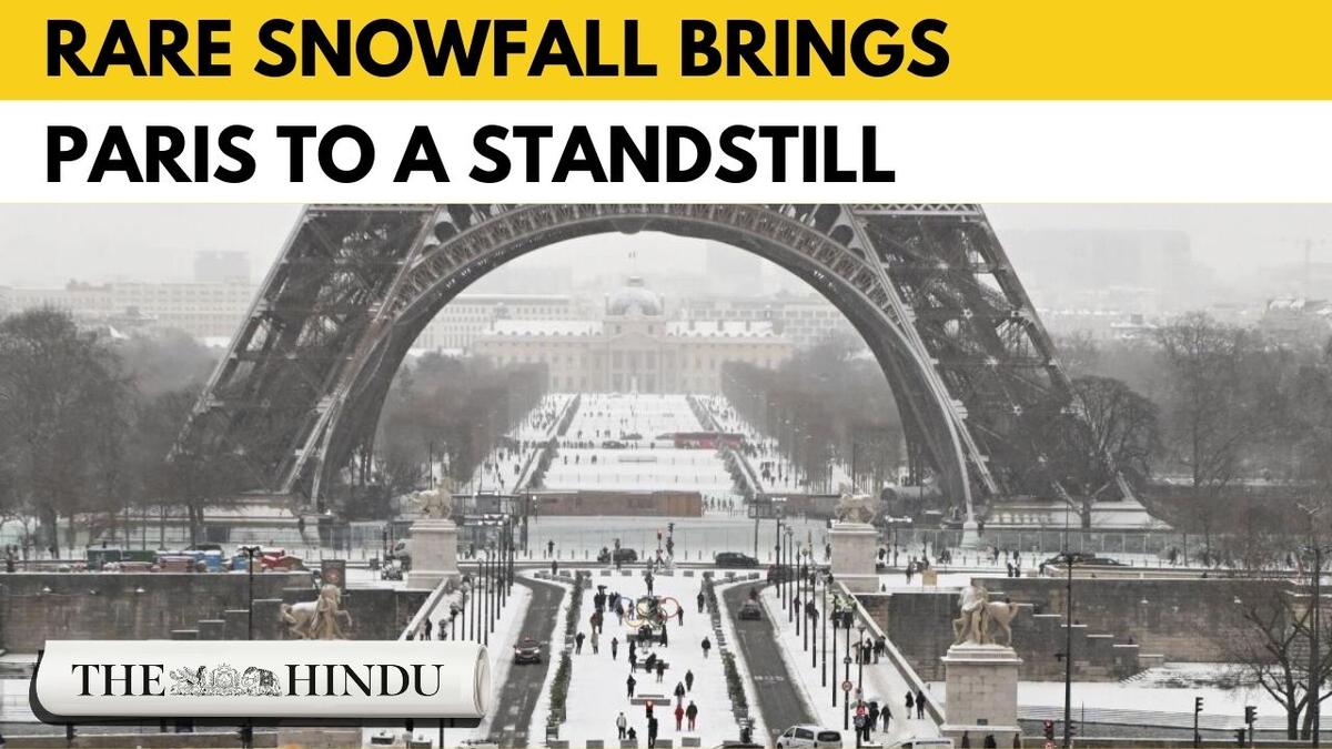Watch: Rare heavy snowfall blankets Paris, disrupting flights, trains and roads