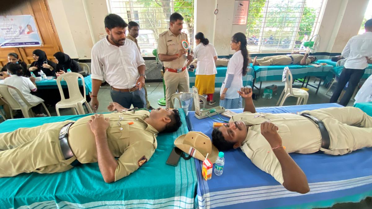 Nearly 100 Mangaluru city police personnel donate blood