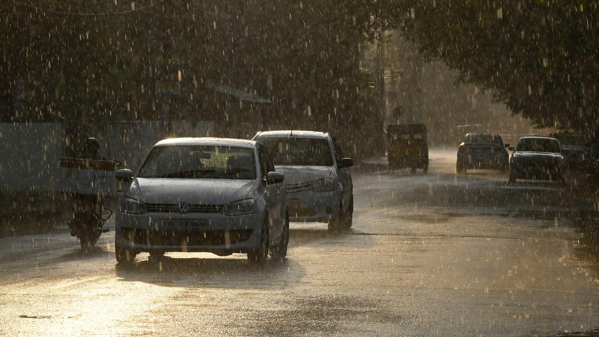 Rain brings relief at the end of a hot summer day
