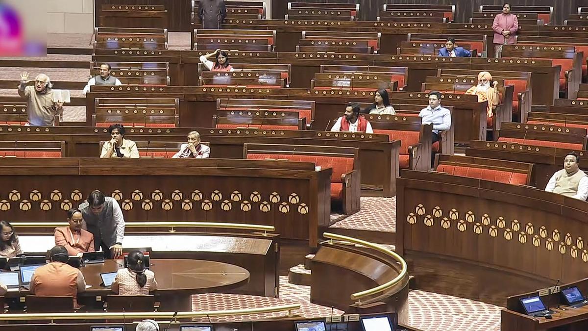 Parliament Winter session: Opposition walks out of Rajya Sabha flagging BJP MP’s unexplained withdrawal of question