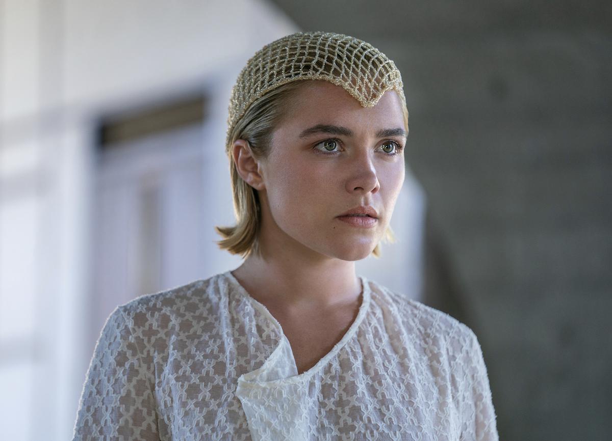 This image released by Warner Bros. Pictures shows Florence Pugh in a scene from ‘Dune: Part Two’