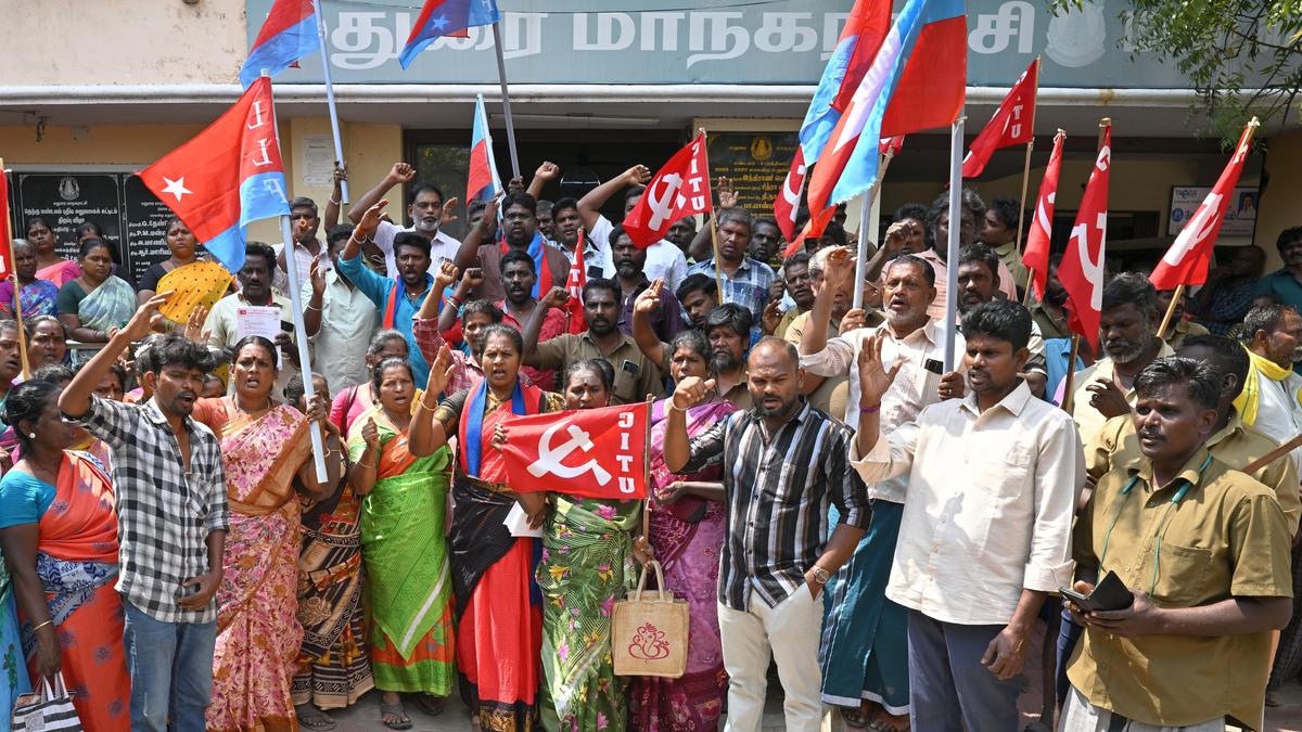 Corporation workers stage protest seeking arrears, lack of workplace safety