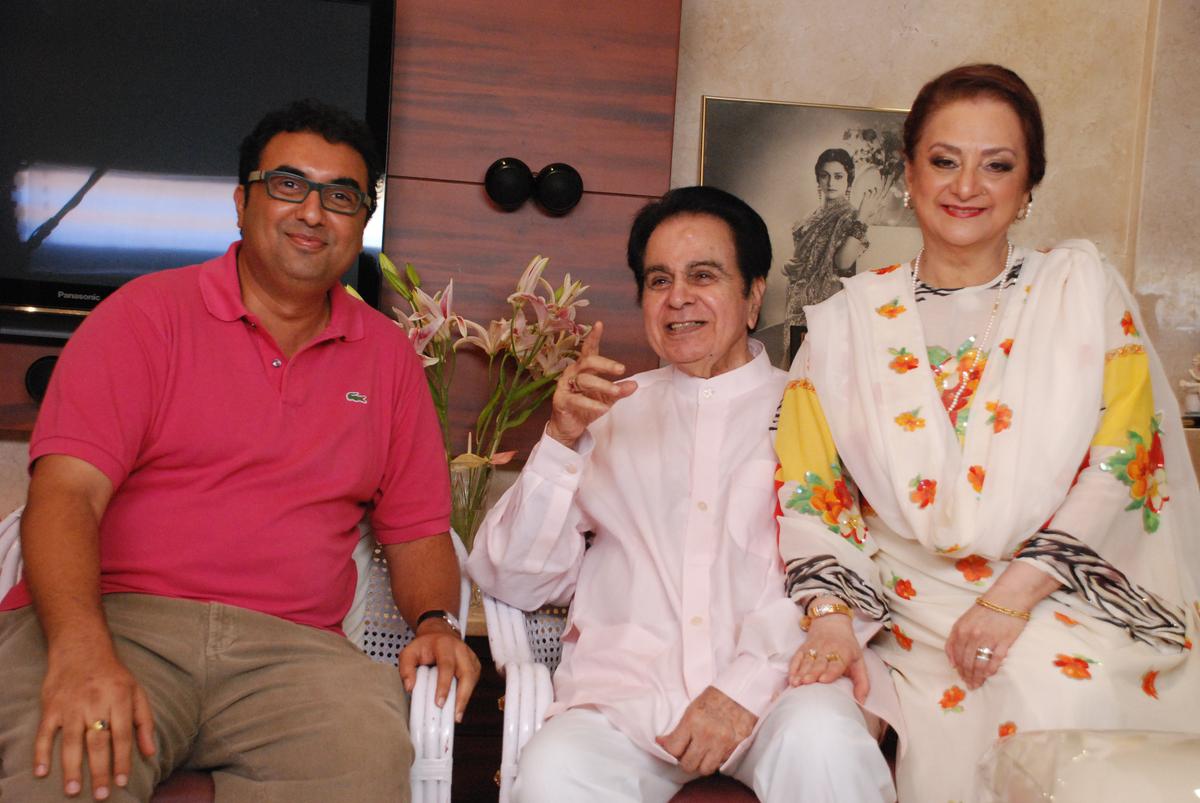 Shivendra Singh Dungarpur with Dilip Kumar and Saira Banu during the shoot of his 2012 documentary, ‘Celluloid Man’.  