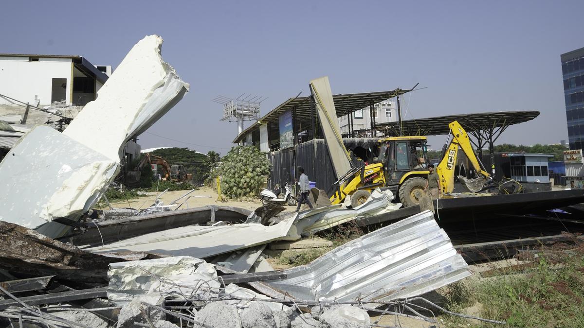 HYDRAA completes the demolition drive at Gachibowli layout after High Court’s sanction