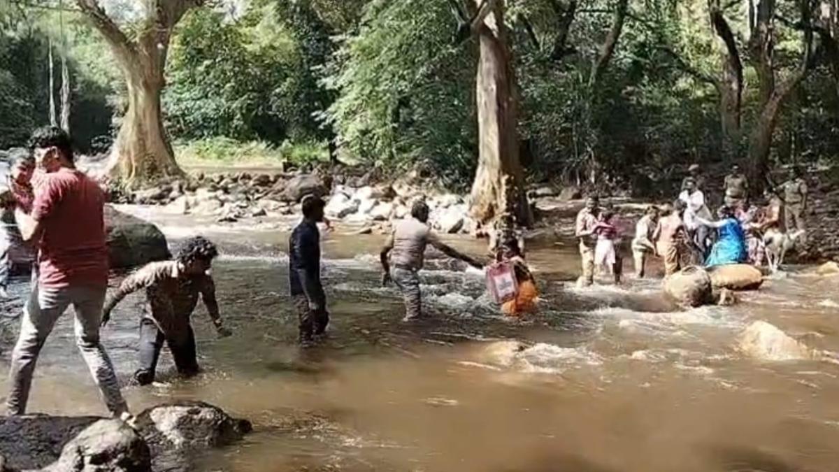 200 devotees stranded at temple as water flow increased in stream rescued