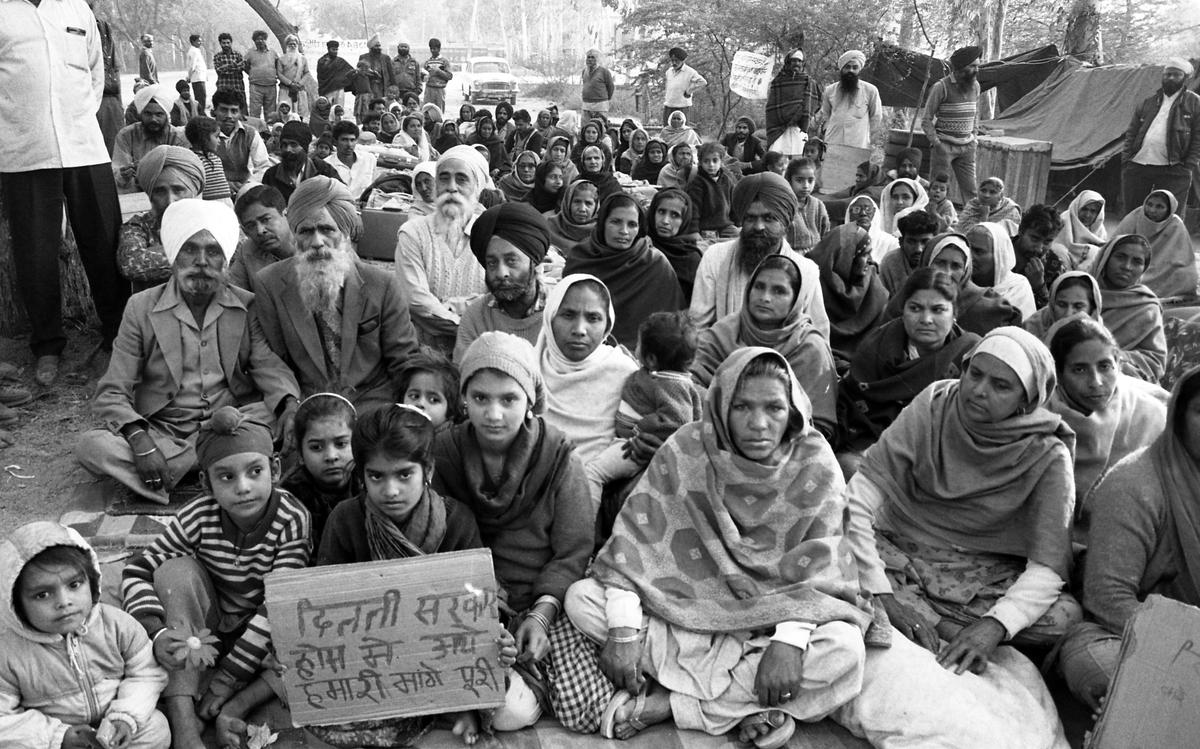 The family members of victims of the 1984 anti-Sikh riots staging a demonstration seeking justice, in New Delhi. The family members of victims of the 1984 anti-Sikh riots staging a demonstration seeking justice, in New Delhi.