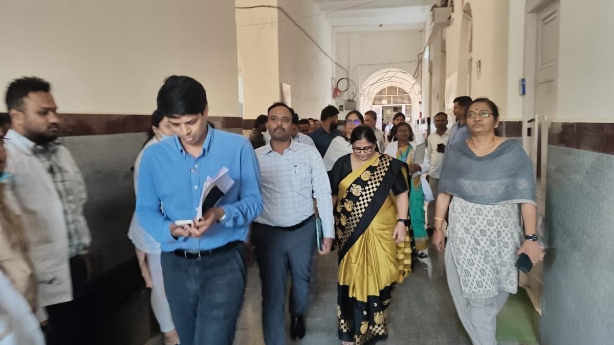 Deputy Commissioner and CEO inspect K.R. Hospital in Mysuru