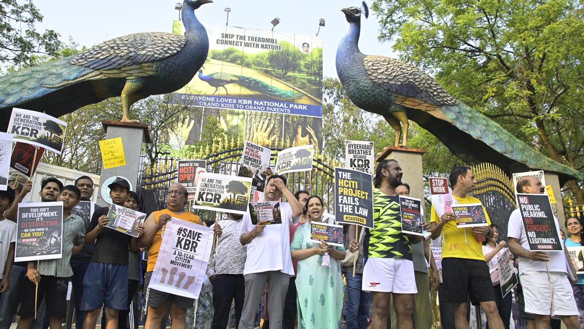 Activists protest against H-CITI project at Hyderabad’s KBR Park