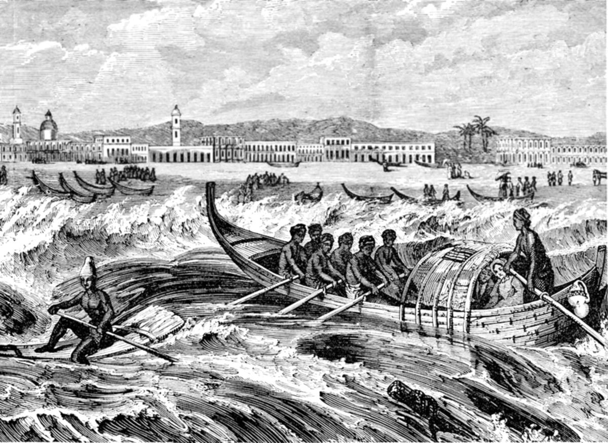 Madras (Chennai), India, from the sea, in 19th century