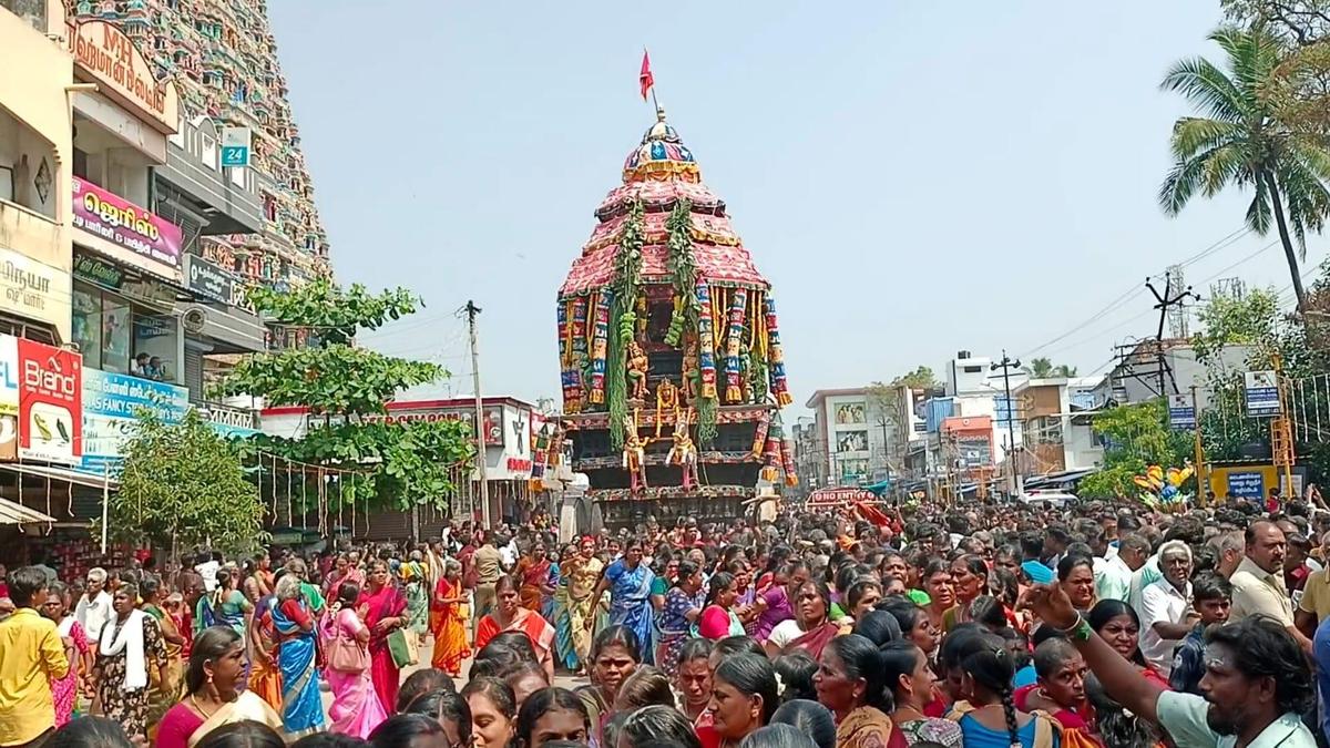 Maasi car festival held at Kasi Viswanathar temple in Tenkasi