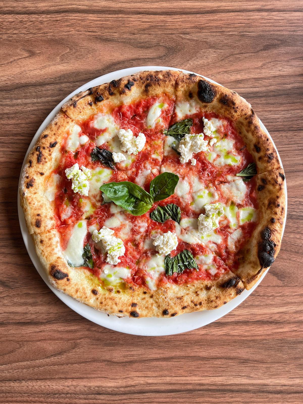 The classic margherita pizza 
