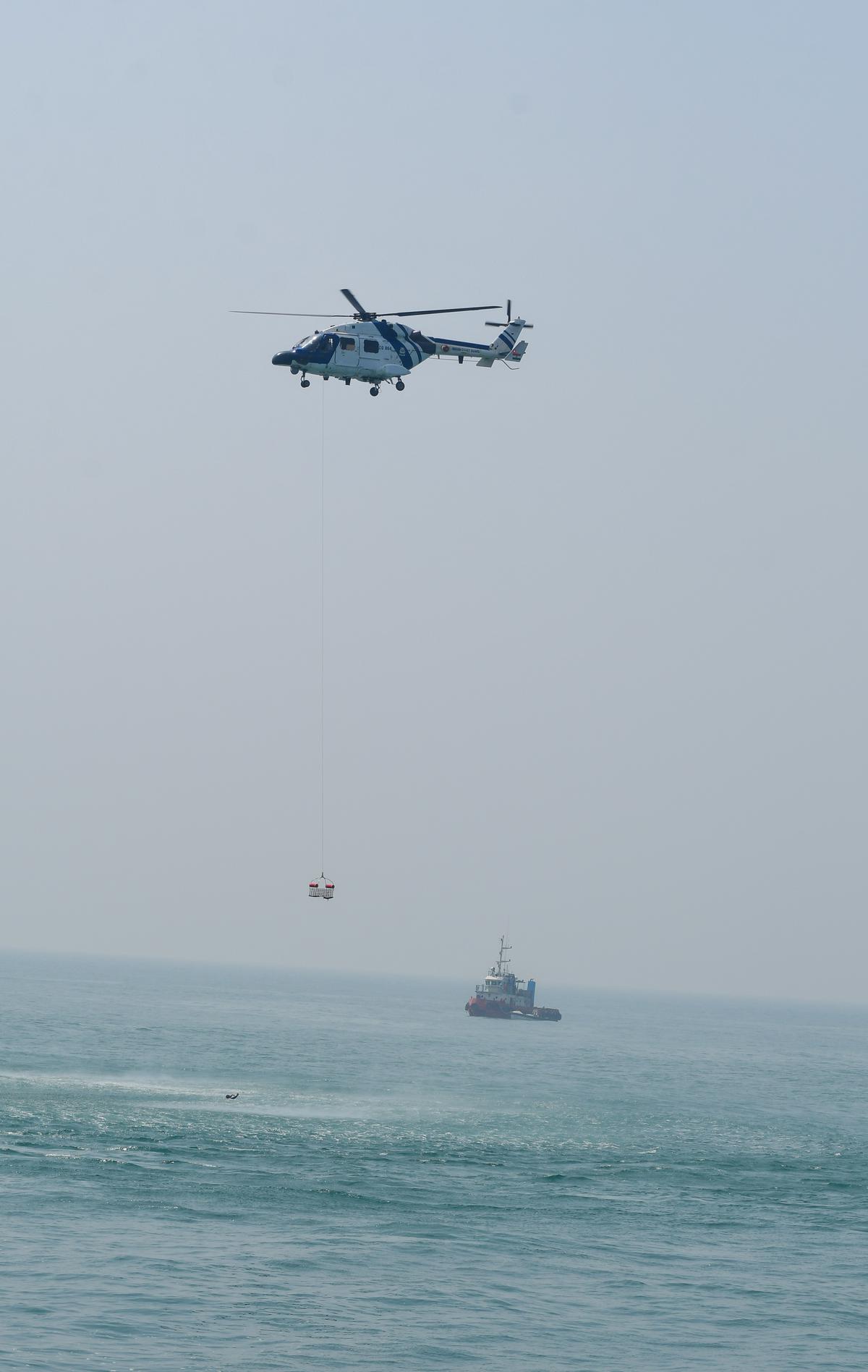 Operational demonstration units of the Indian Coast Guard were taking place at sea on the occasion of the 47th Coast Guard Meeting Day at Mangaluru on February 2, 2023.