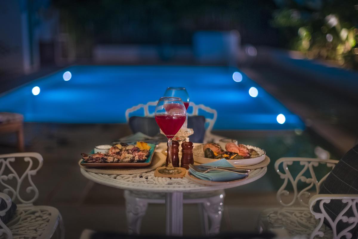 Barbecue by the pool