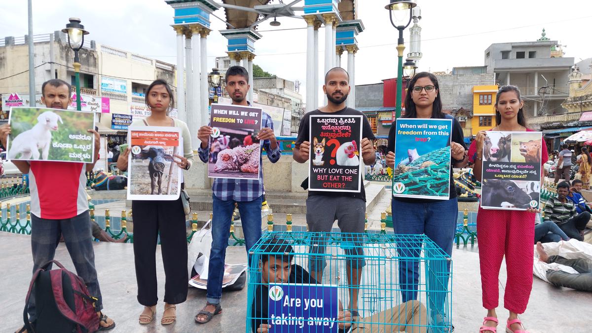 Animal rights activists holds demonstration on exploitation of animals