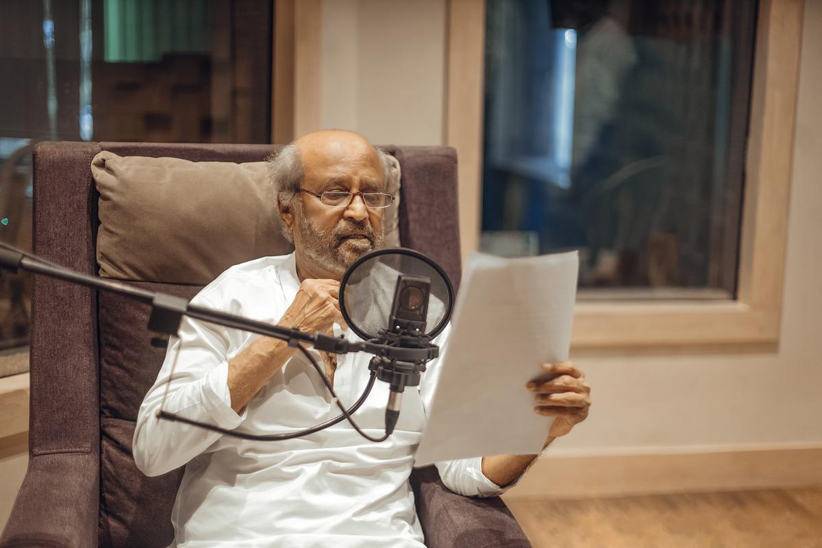 Rajinikanth dubbing for the ‘Baba’ re-release