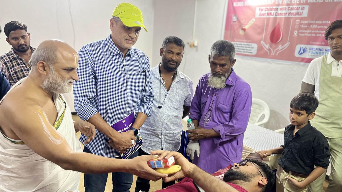 Chilkur Balaji temple priest participates in blood donation drive on Milad Un Nabi