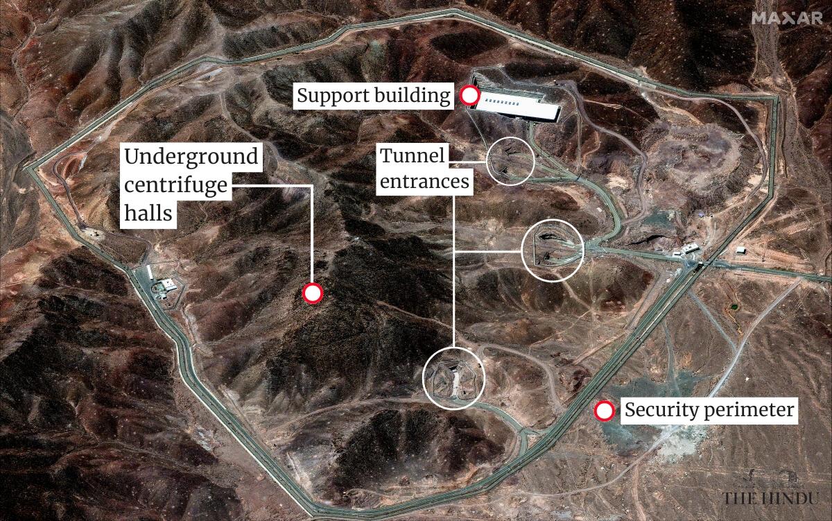 A satellite image shows the Fordo nuclear facility in Iran in this handout image dated June 14, 2025. A satellite image shows the Fordo nuclear facility in Iran in this handout image dated June 14, 2025.