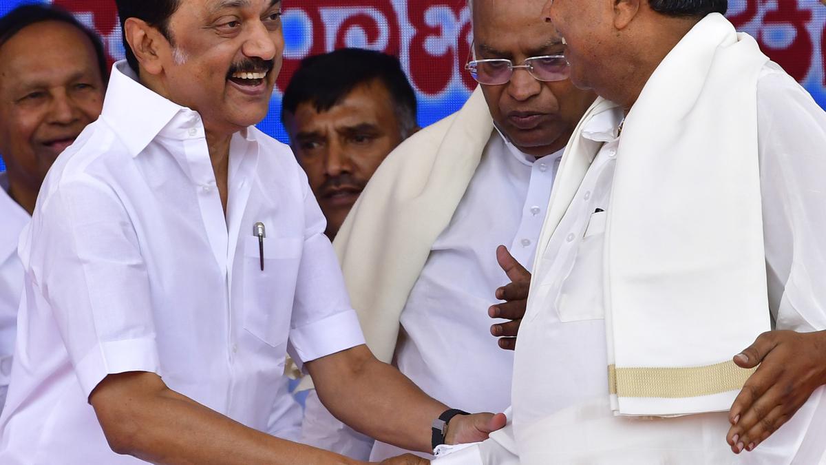 Stalin greets Karnataka CM and Deputy CM