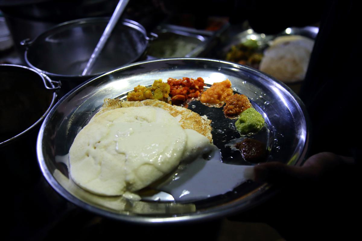 At Santhosh Kumar V’s thattukada, dosas are served with over a dozen side dishes