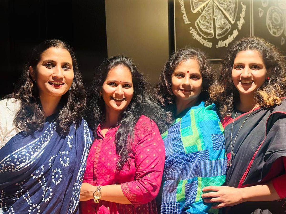 (From left) Srija Santhosh, Aradhana Aravind, Anjana Krishna Kumar and Biji Baker, who are organising Dandiya Masti 2023 at O by Tamara