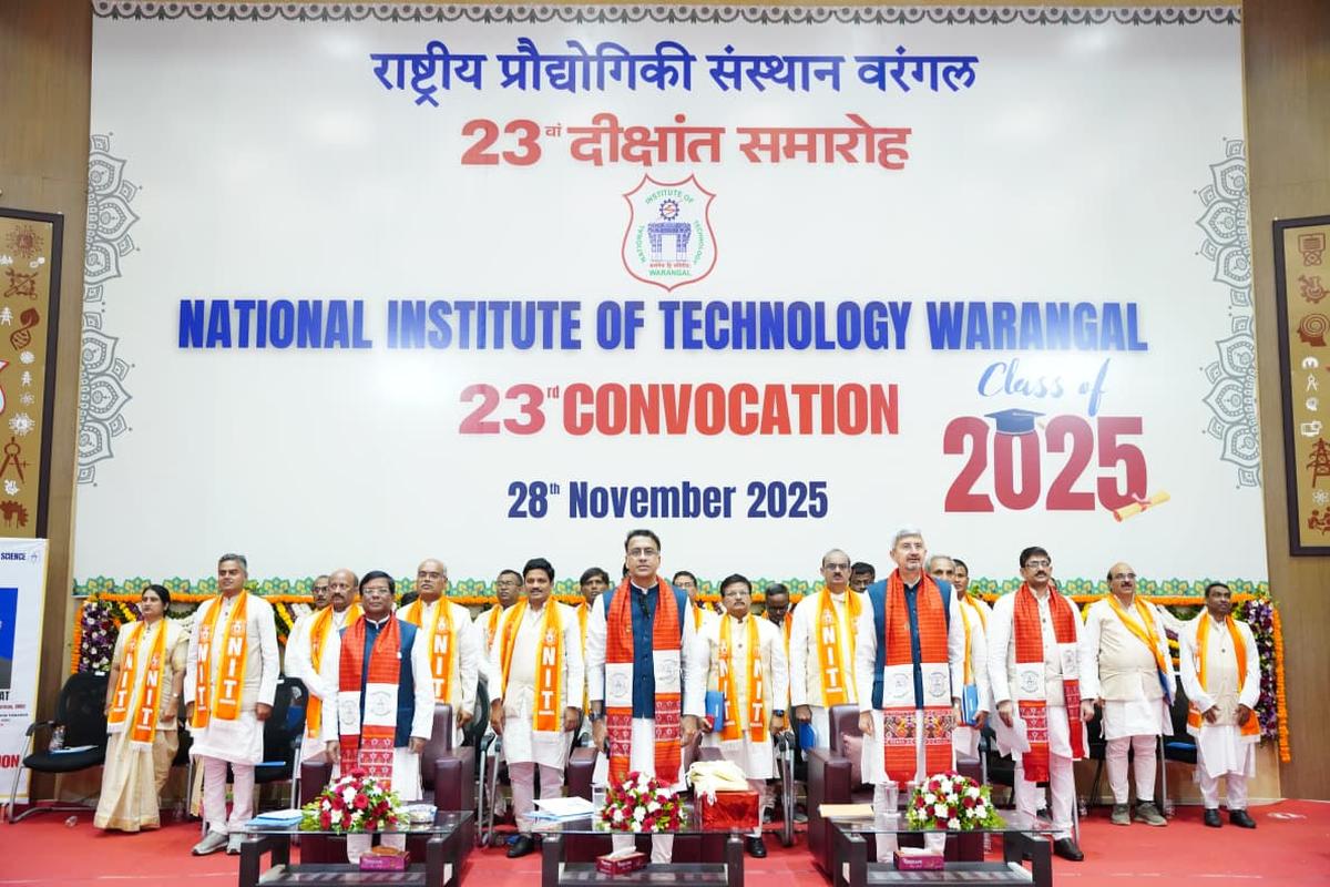 Guests and faculty members of NIT-Warangal during the convocation on Friday. Guests and faculty members of NIT-Warangal during the convocation on Friday.