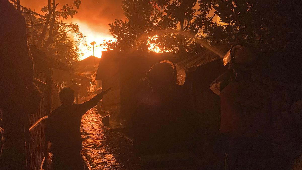 A fire in a Rohingya refugee camp in Bangladesh guts more than 1,000 shelters