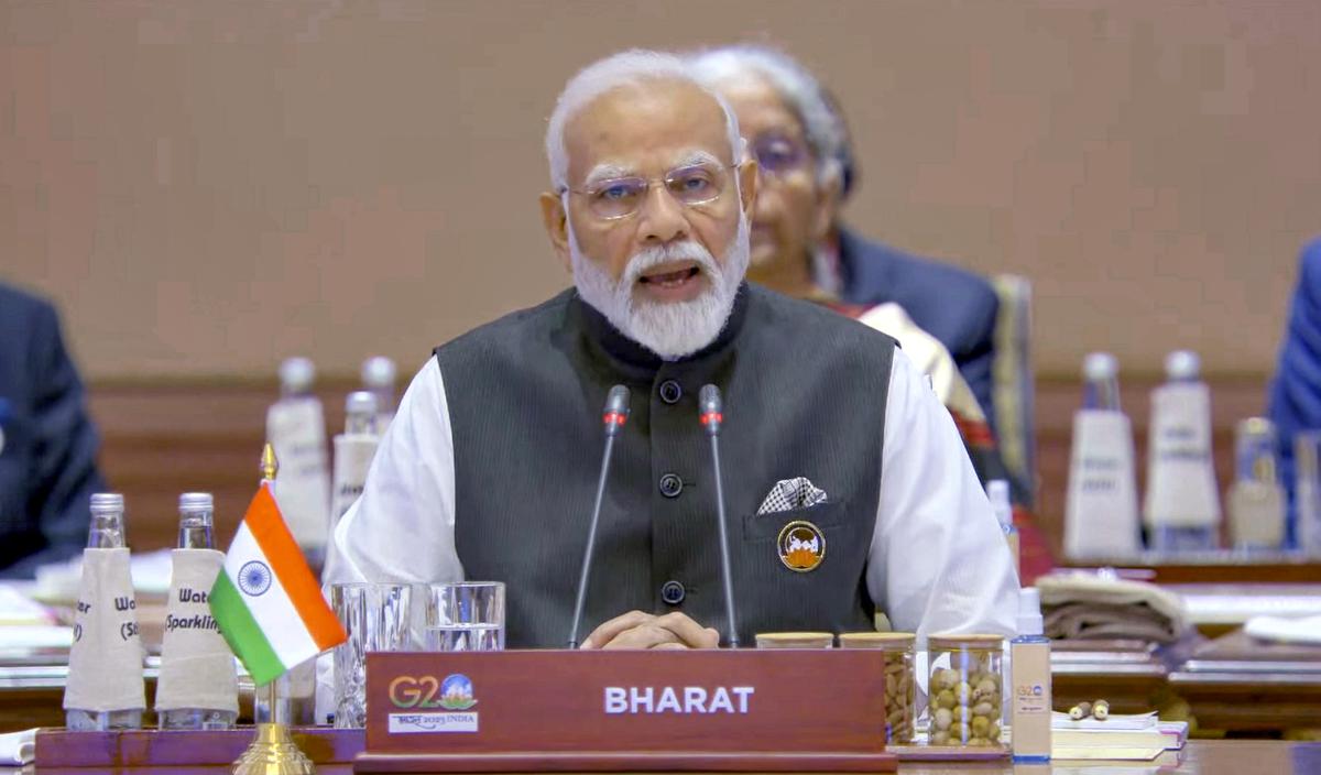 Photo shows 'Bharat' written on PM Modi's name card at G-20 Summit - The  Hindu