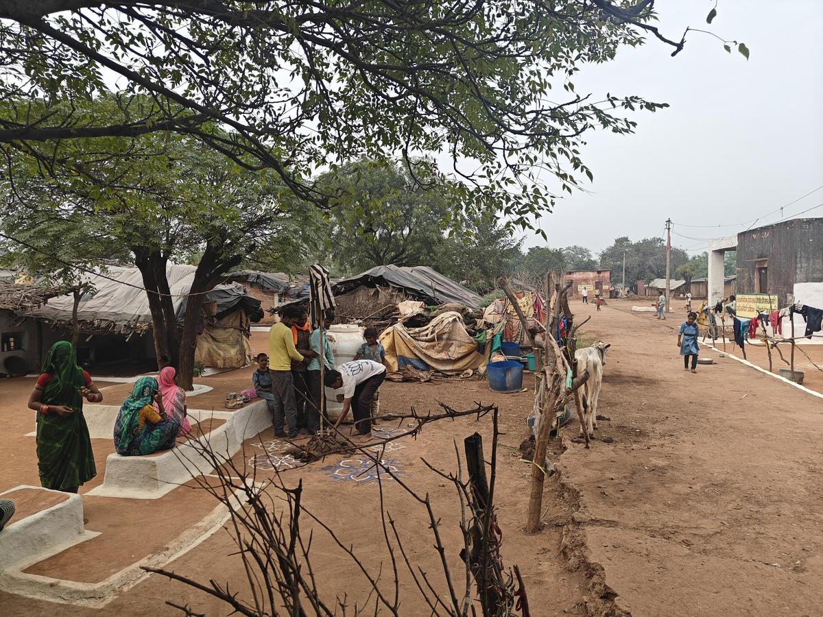 Sugrabai's sons performing Govardhan puja at their house, two days after Diwali. Sugrabai's sons performing Govardhan puja at their house, two days after Diwali.