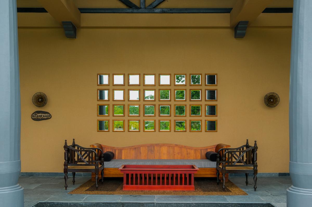 The landing area of the restaurant