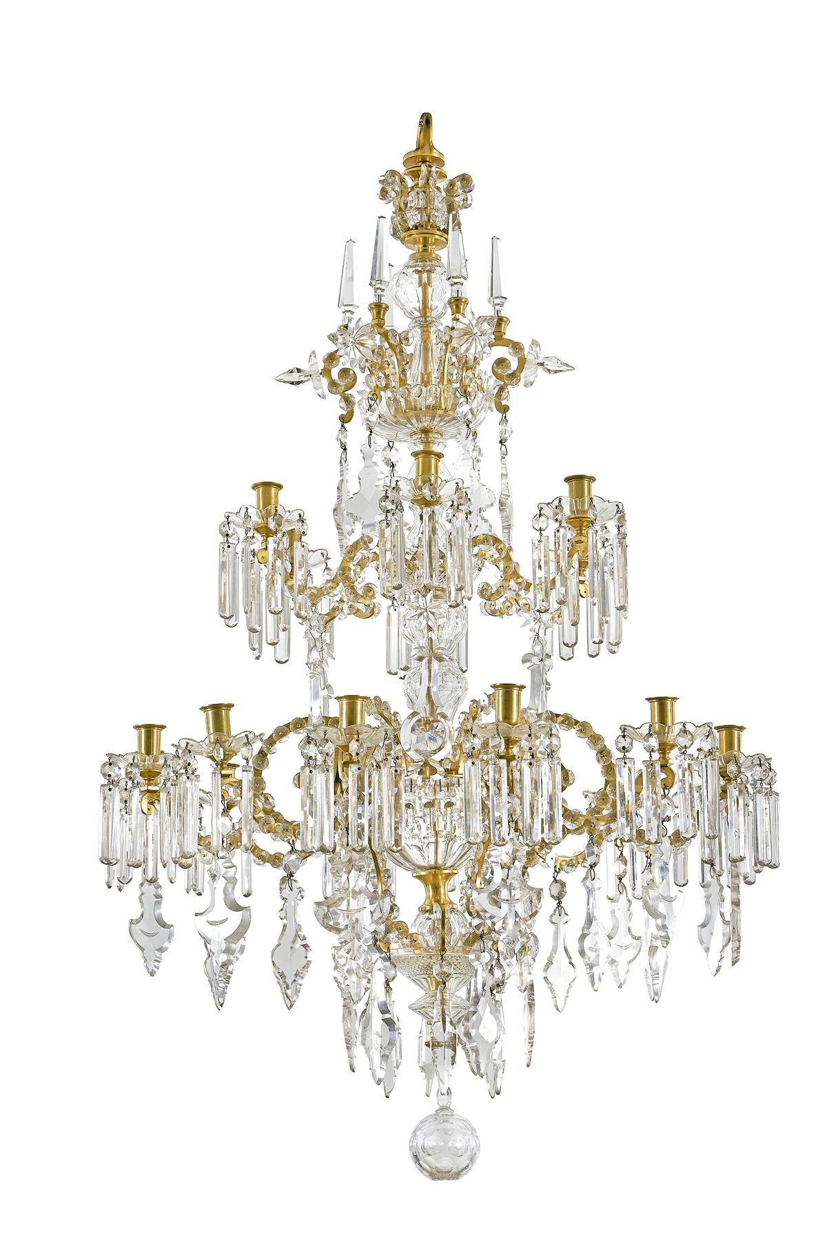 An impressive 18-light chandelier by Baccarat.
Size: 51.5 x 31 x 31 inches;
Medium: Crystal;
Circa: Late 19th century;
Estimate: ₹8,00,000-₹12,00,000. An impressive 18-light chandelier by Baccarat.
Size: 51.5 x 31 x 31 inches;
Medium: Crystal;
Circa: Late 19th century;
Estimate: ₹8,00,000-₹12,00,000.