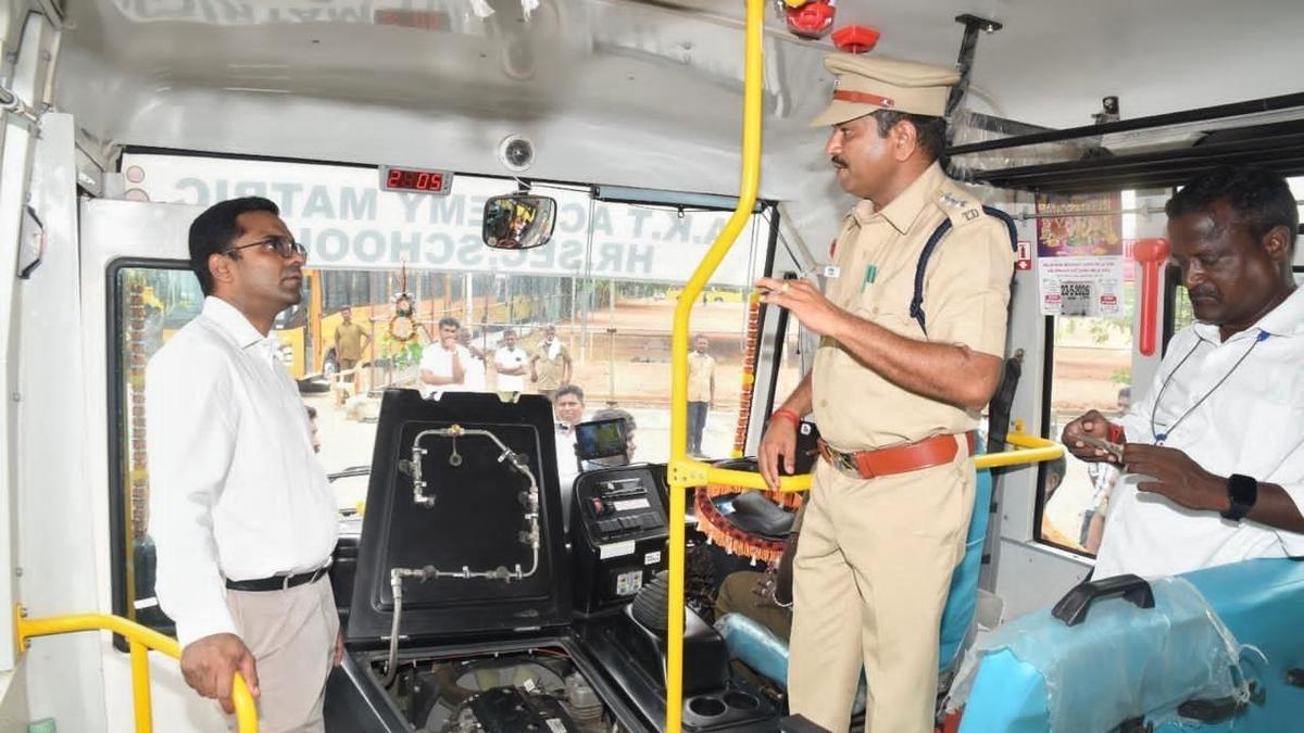 Officials check school buses for road worthiness in Kallakurichi