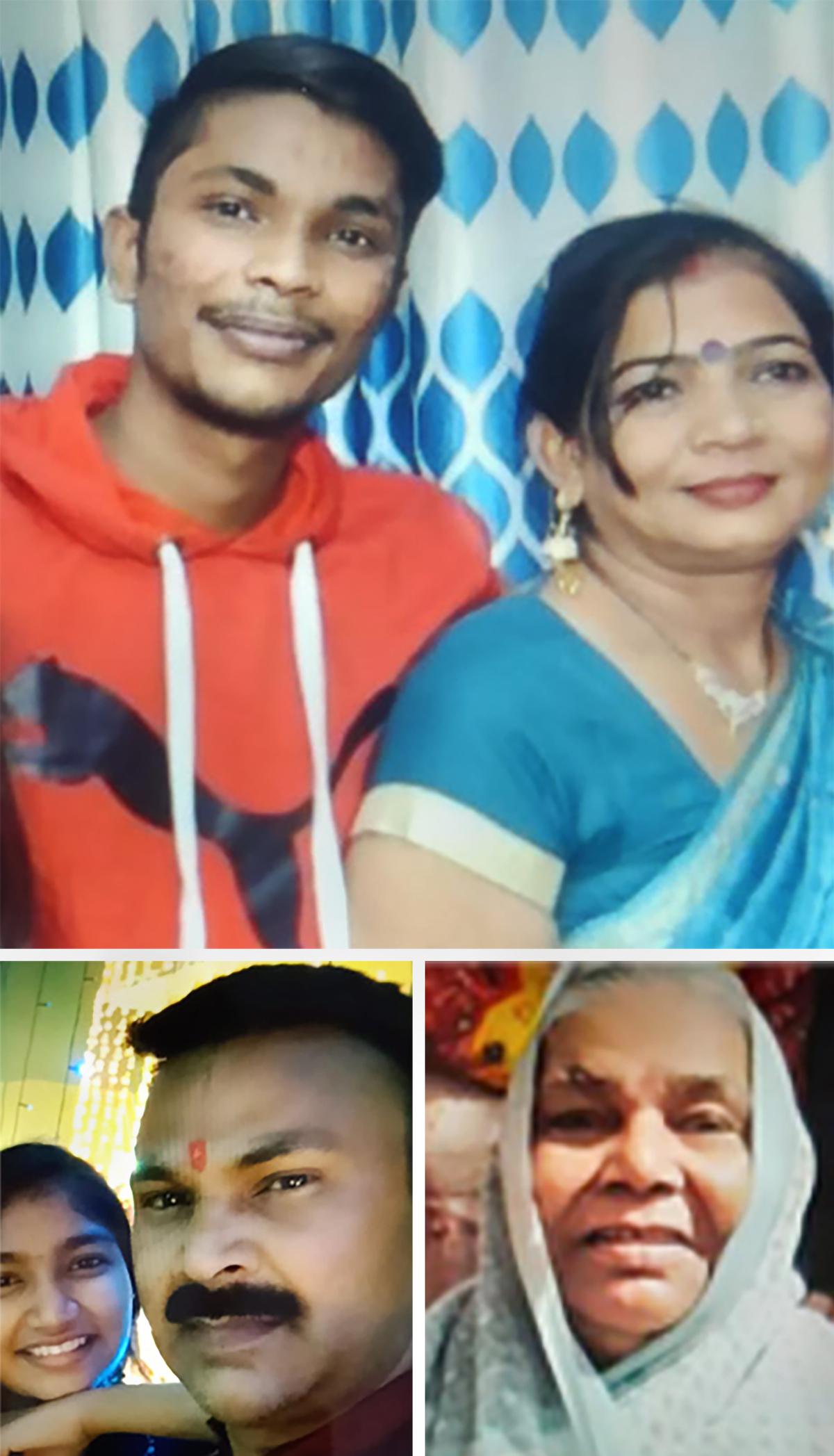 Accused Keshav (in red hoodie) with his mother, sister, father and grandmother, whom he allegedly murdered following an argument. 