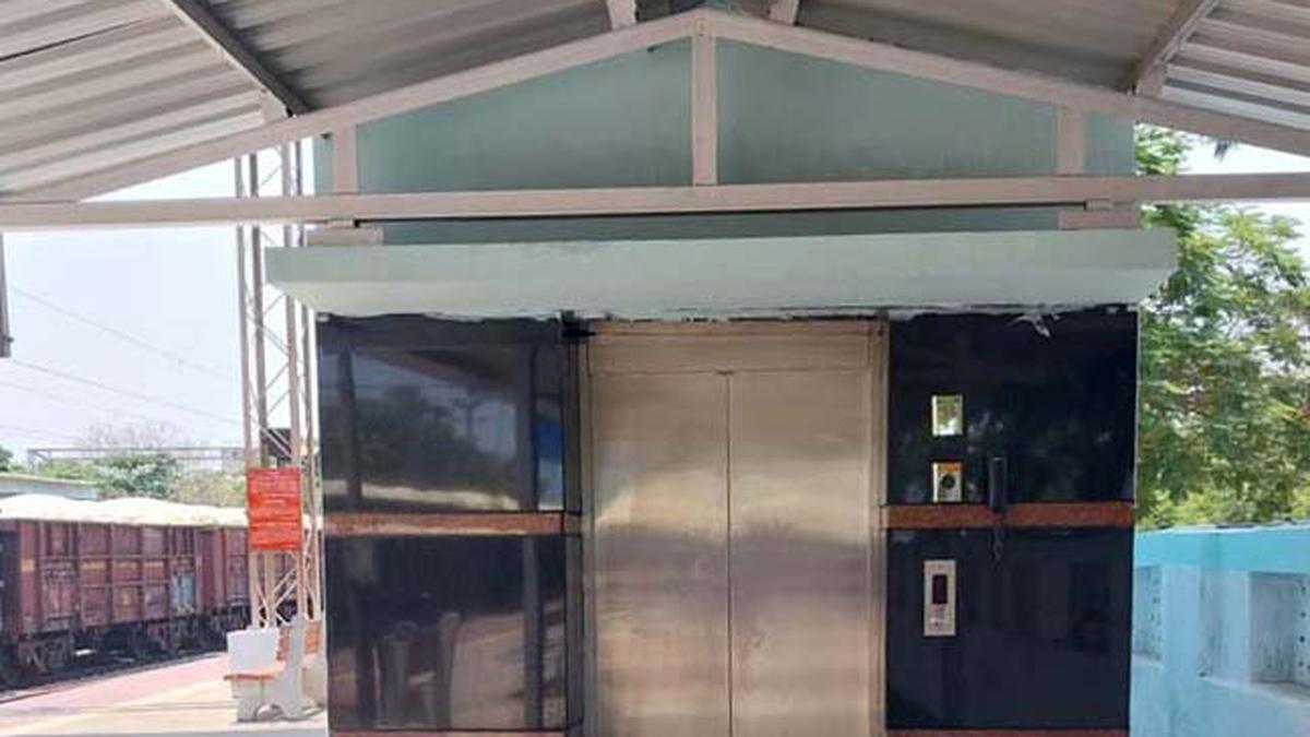 Lift provided on platform no. 4 at Duvvada railway station in Visakhapatnam