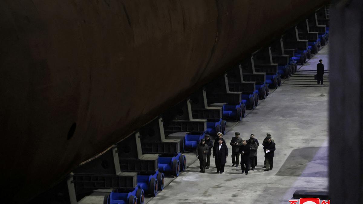 North Korea unveils nuclear-powered submarine for first time