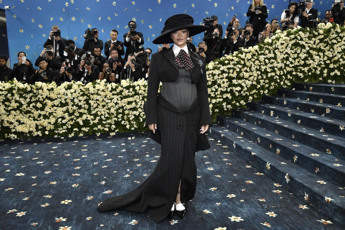 Rihanna attends The Metropolitan Museum of Art’s Costume Institute benefit gala celebrating the opening of the “Superfine: Tailoring Black Style” exhibition on Monday, May 5, 2025, in New York.