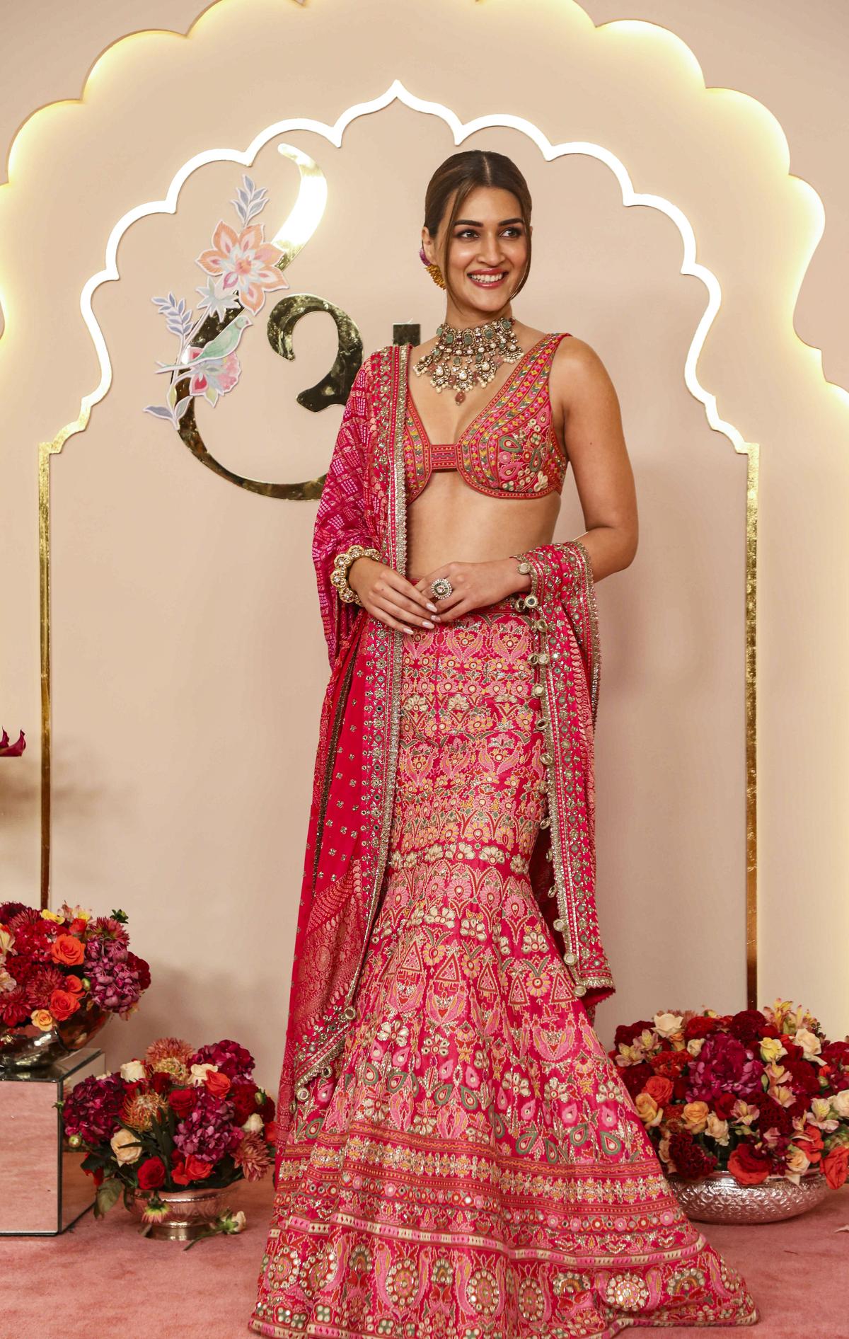 Mumbai: Bollywood actor Kriti Sanon upon her arrival to attend Anant Ambani and Radhika Merchant’s wedding, at Jio World Convention Centre, in Mumbai, Friday, July 12, 2024 Mumbai: Bollywood actor Kriti Sanon upon her arrival to attend Anant Ambani and Radhika Merchant’s wedding, at Jio World Convention Centre, in Mumbai, Friday, July 12, 2024
