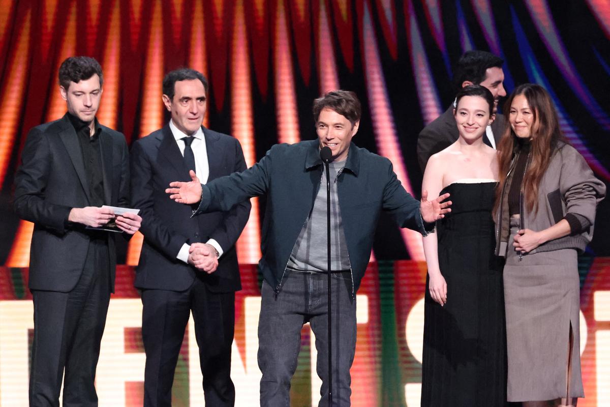 Director Sean Baker speaks as the film “Anora” wins the Best Feature award during the 40th Film Independent Spirit Awards in Santa Monica, California, U.S., on February 22, 2025.